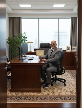 Respectable gentleman smiling